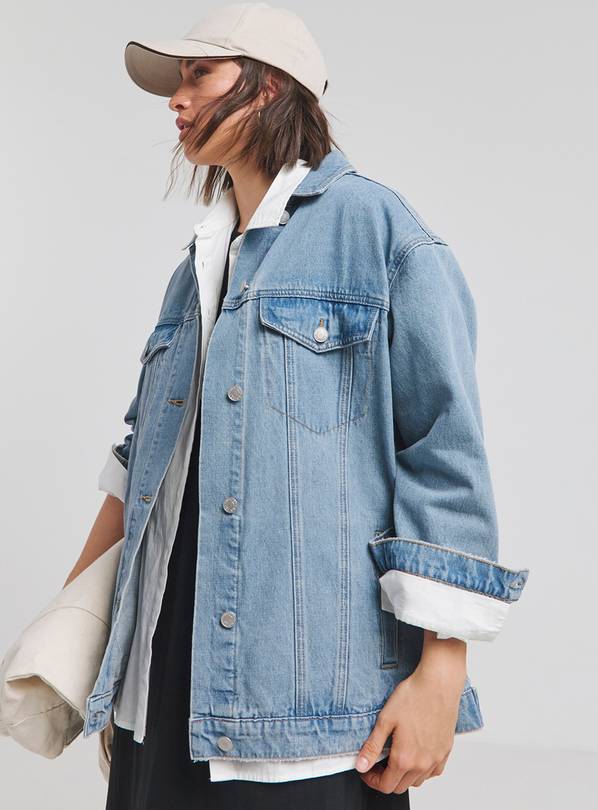 SIMPLY BE Lemon Back Graphic Boyfriend Denim Jacket 14